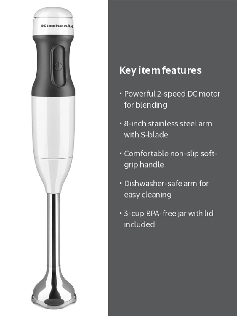 KitchenAid 2-Speed Hand Blender, White (KHB1231WH) - Walmart.com