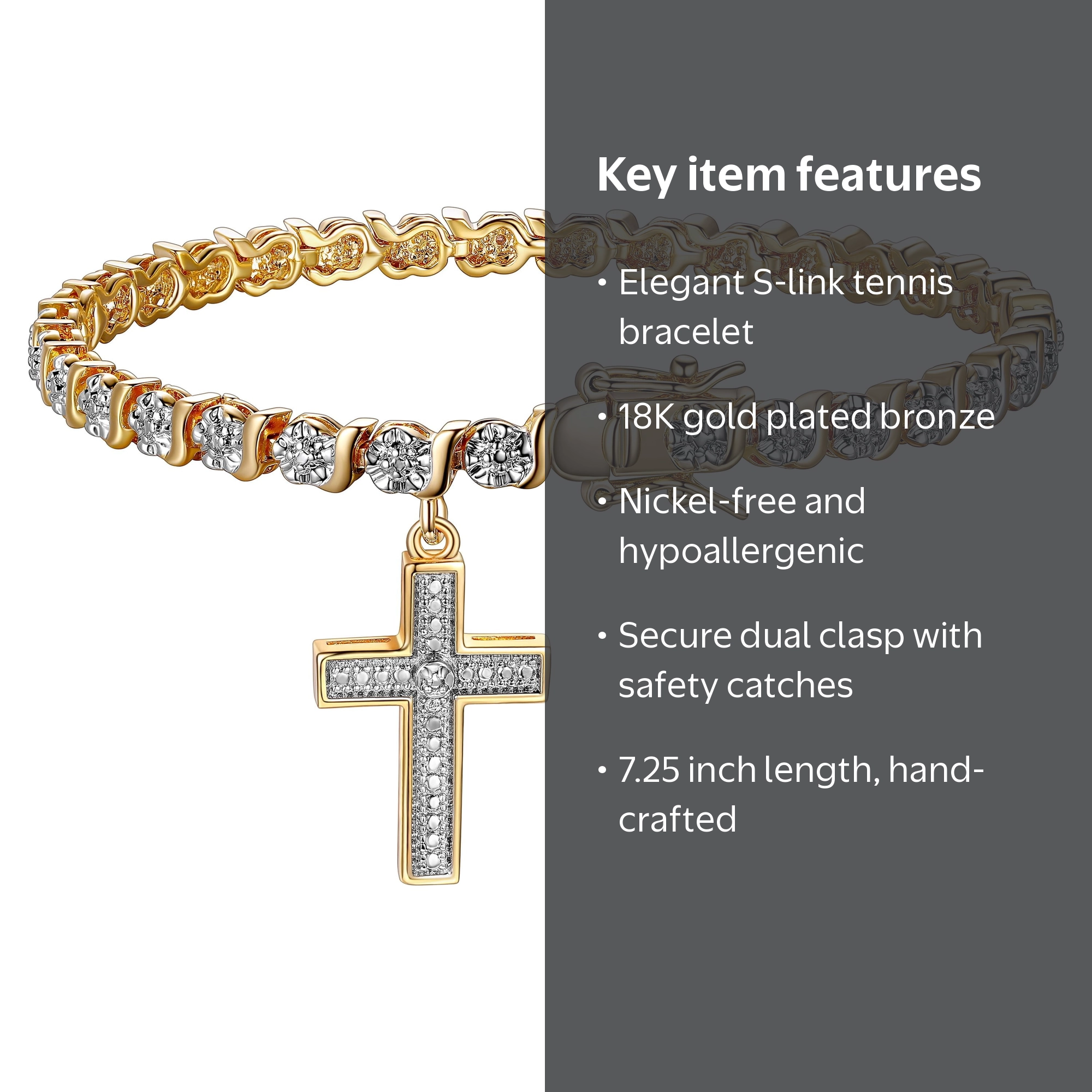 Morgan & Paige 18K Yellow Gold Plated Diamond Accent Cross Charm