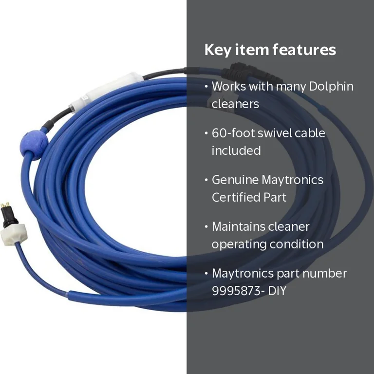 In the Swim Dolphin Replacement Parts, Cable and Swivel DIY, 60 ft In the Swim Dolphin Replacement Parts, Cable and Swivel DIY, 60 ft