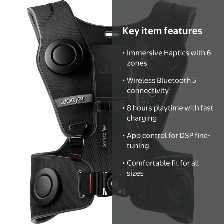 Woojer High-Fidelity Haptic Vest 3, for VR, Games, Music, Movies
