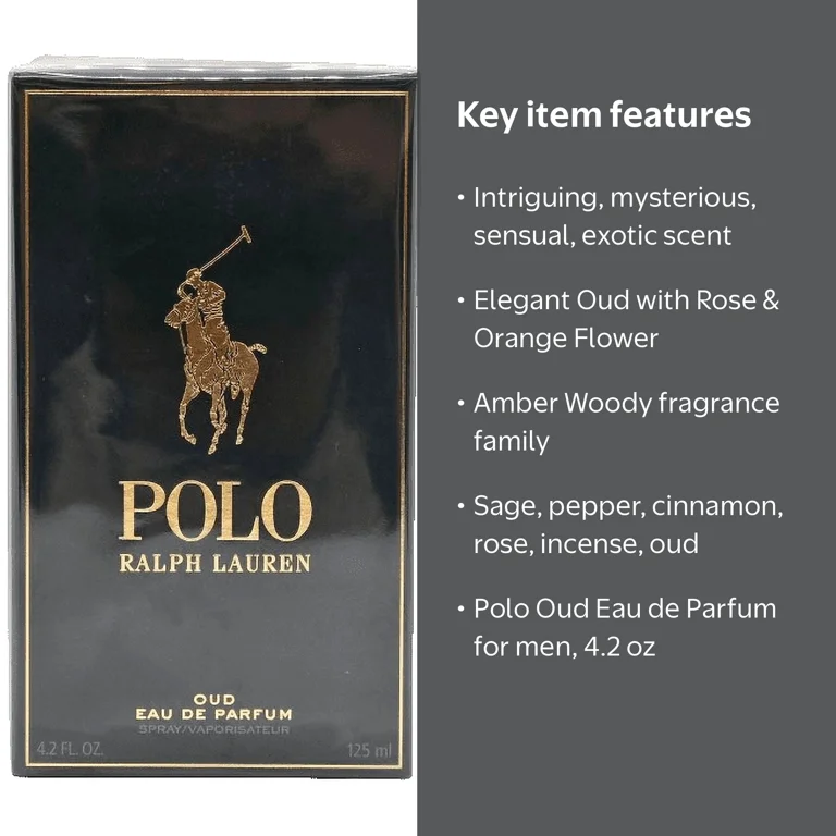 Ralph Lauren, Men's Fragrance, Polo Oud 4.2 oz, Amber Woody