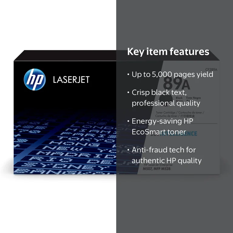 HP 89A Black Original LaserJet Toner Cartridge, ~5,000 pages