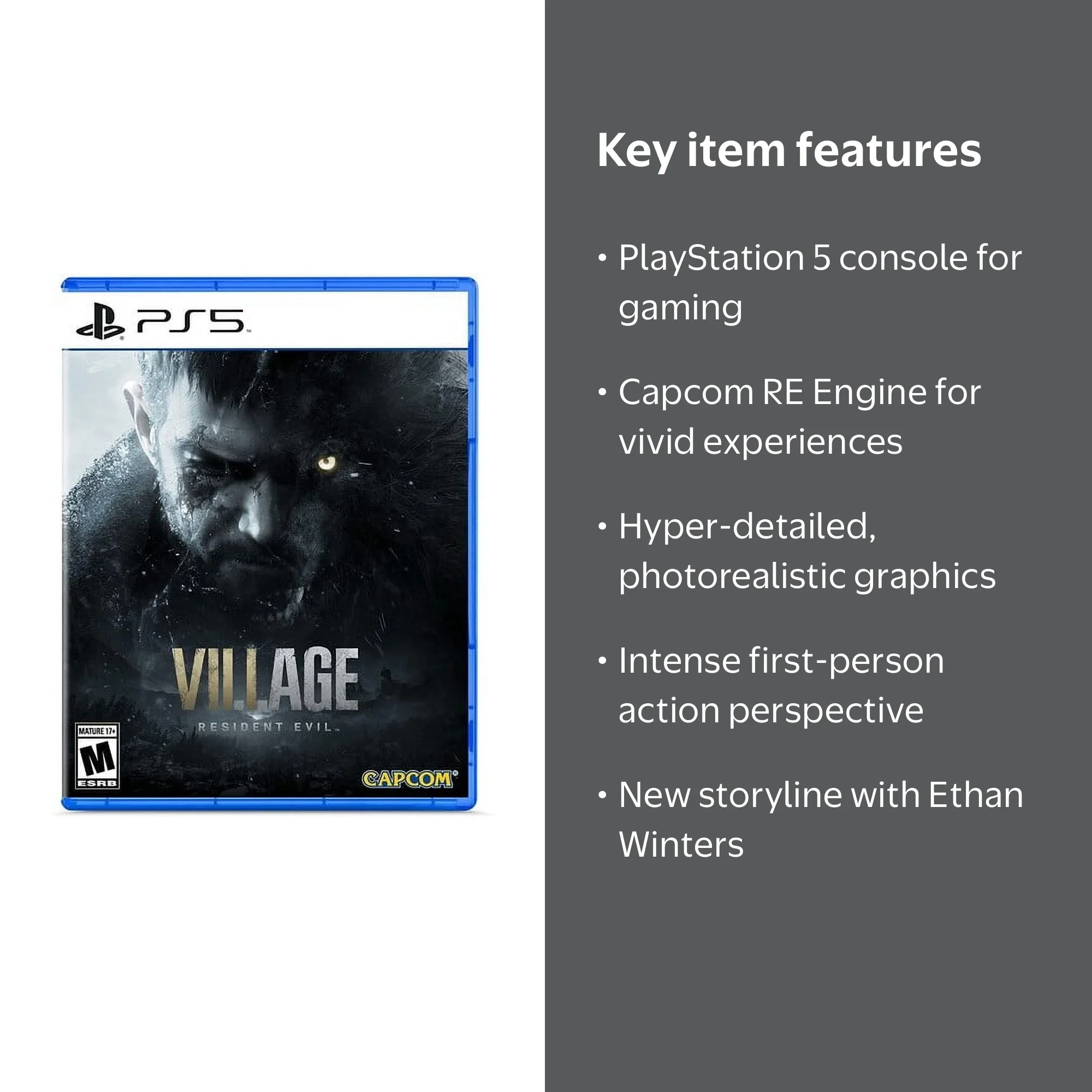 Capcom Resident Evil Village - PS5 Video Game, Survival Horror