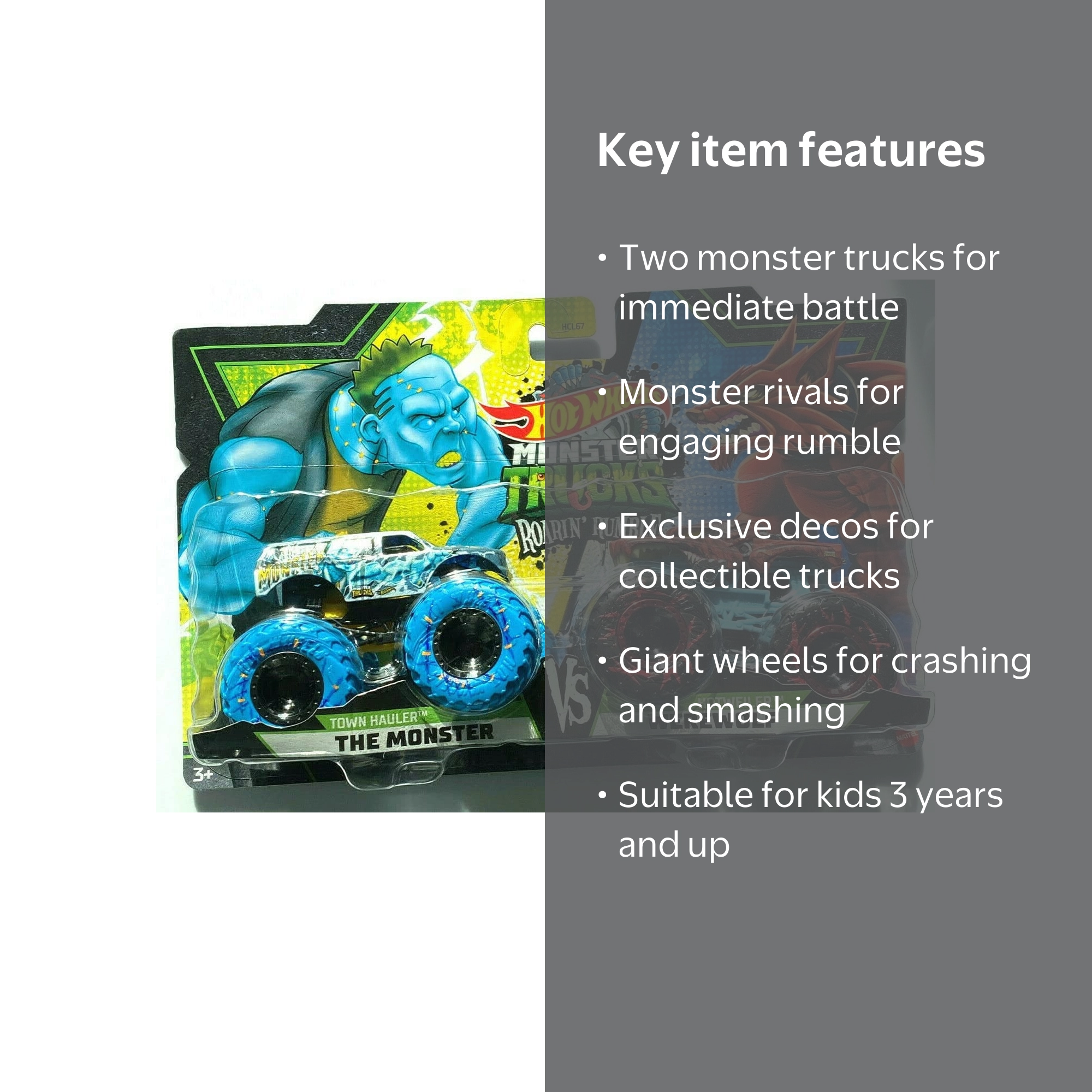 Hot Wheels Monster Trucks Roarin' Rumble Town Hauler Monster