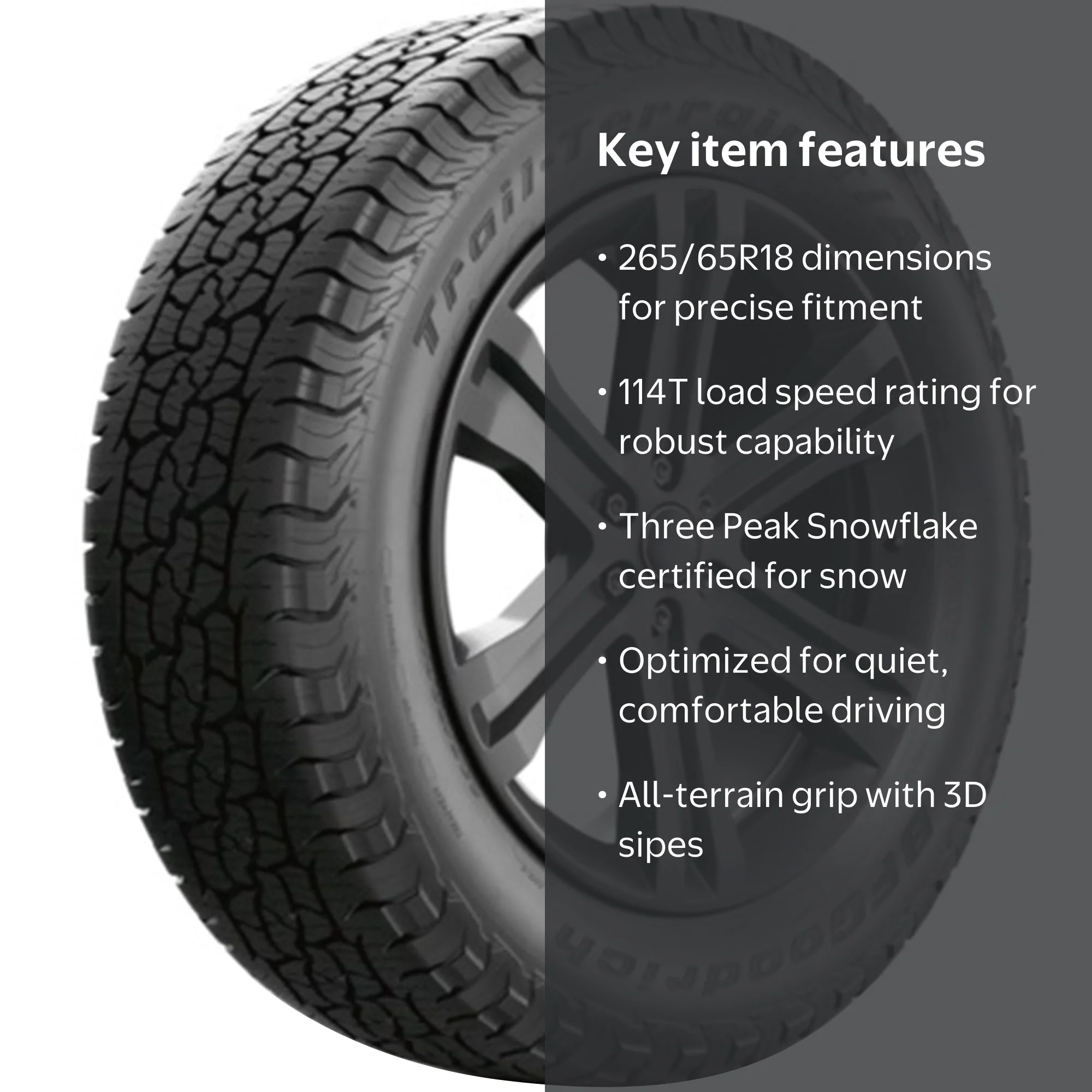 BFGoodrich Trail-Terrain T/A All Terrain 265/65R18 114T Passenger