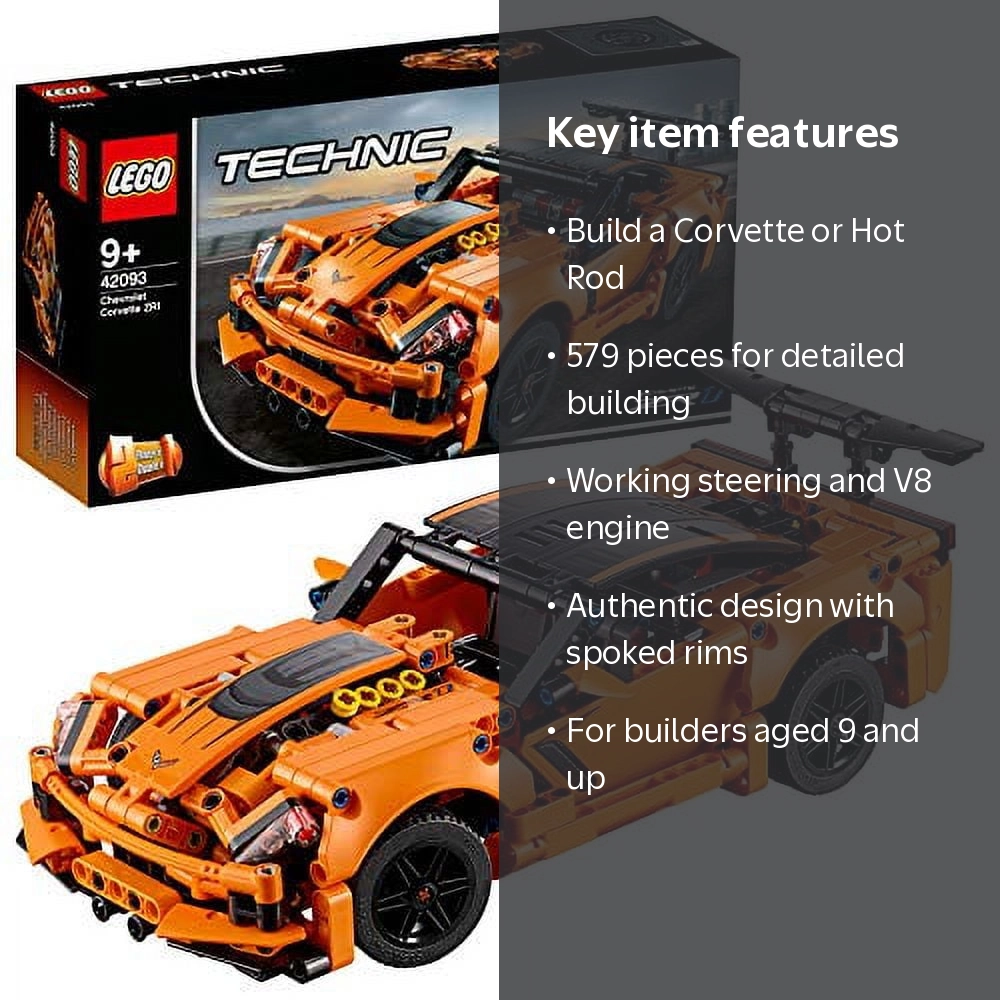 LEGO, Technic Chevrolet Corvette ZR1, 42093, 579 Pieces - Walmart.com