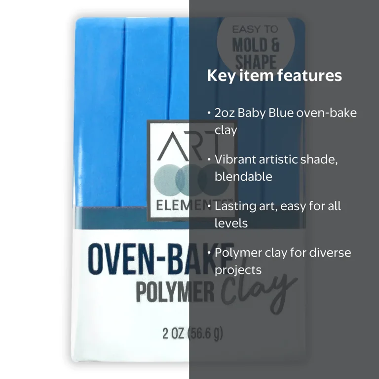 ArtSkills - Art Elements Oven Bake Polymer Clay, 2oz, Baby Blue
