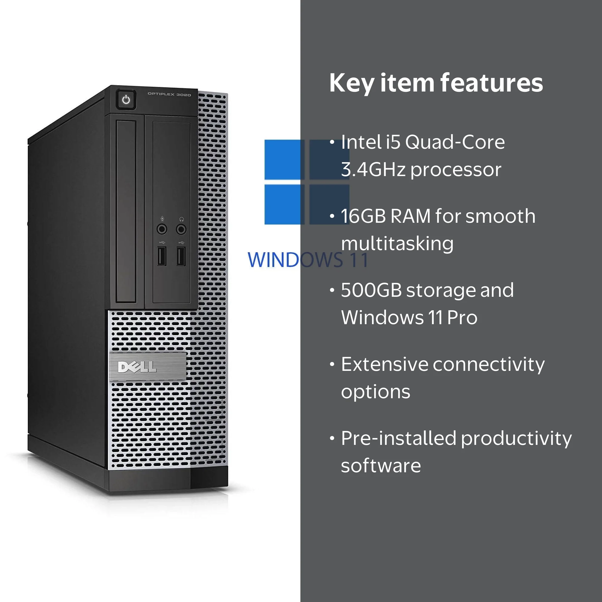 Fast Dell Optiplex 7010 Desktop PC I5-3470 Quad Core 3.2Ghz 16GB