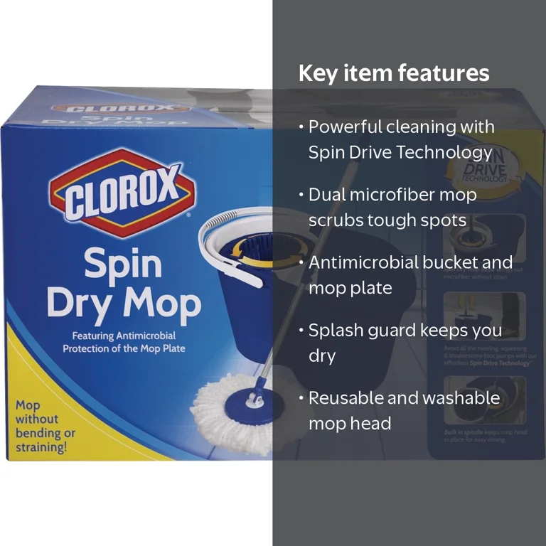 Clorox, Deluxe Spin Mop, Microfiber, Dry Household Use - Walmart.com