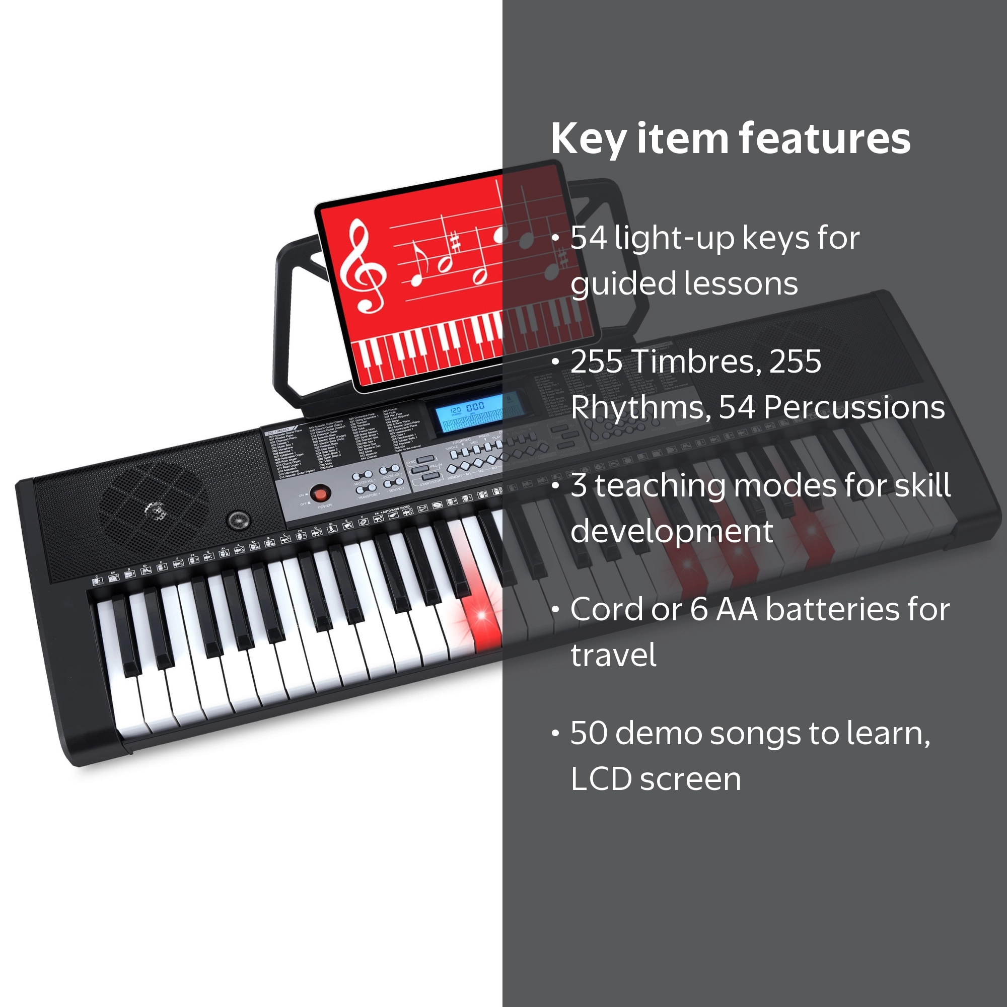 Best Choice Products 54-Key Electronic Keyboard Piano Set w/ LCD