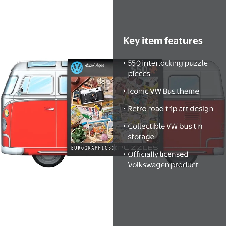Eurographics, VW Bus Tin Road Trips 550 pc, Licensed VW Puzzle
