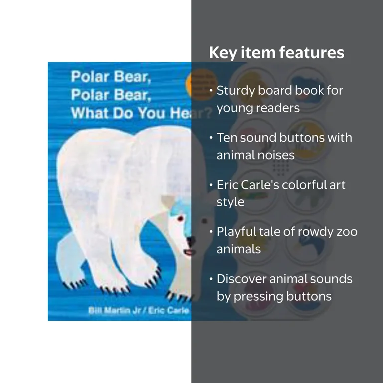 Bill Martin, Polar Bear What Do You Hear? Sound Book - Walmart.com