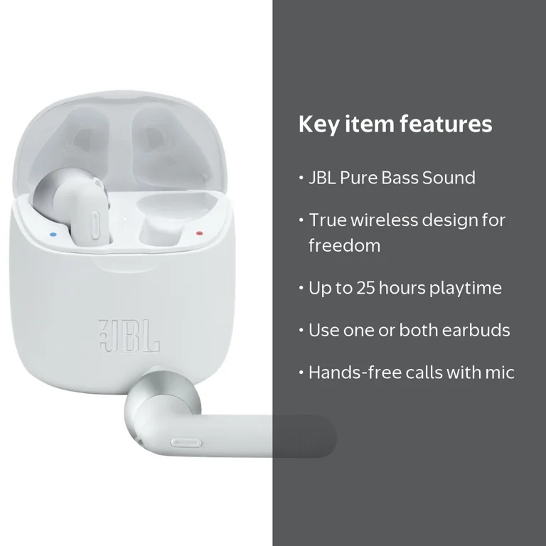 JBL, True Wireless Earphones with Mic, TUNE 225TWS, Bluetooth