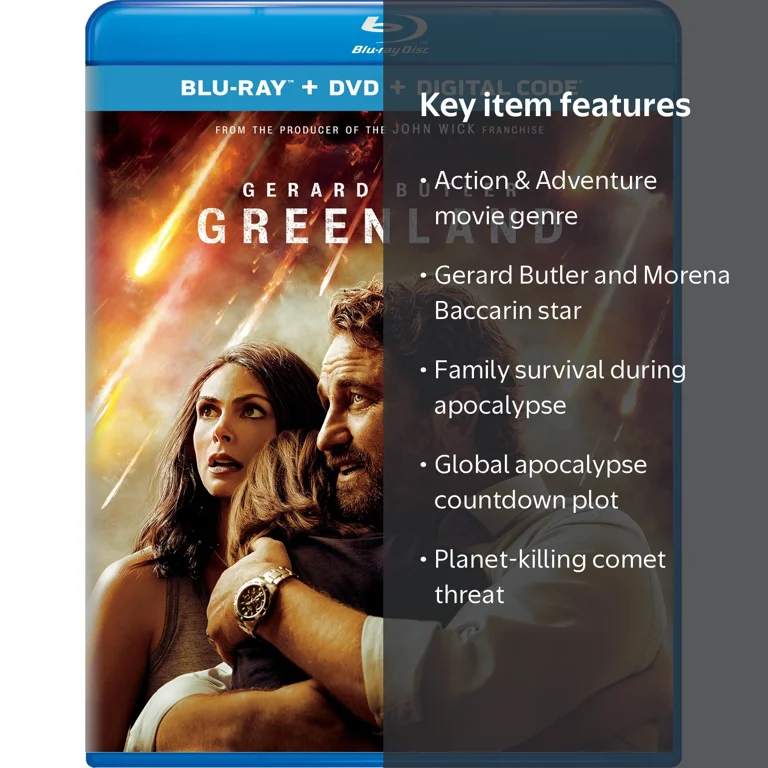 Greenland Blu-ray DVD, PG-13 Action Adventure Movie, Universal