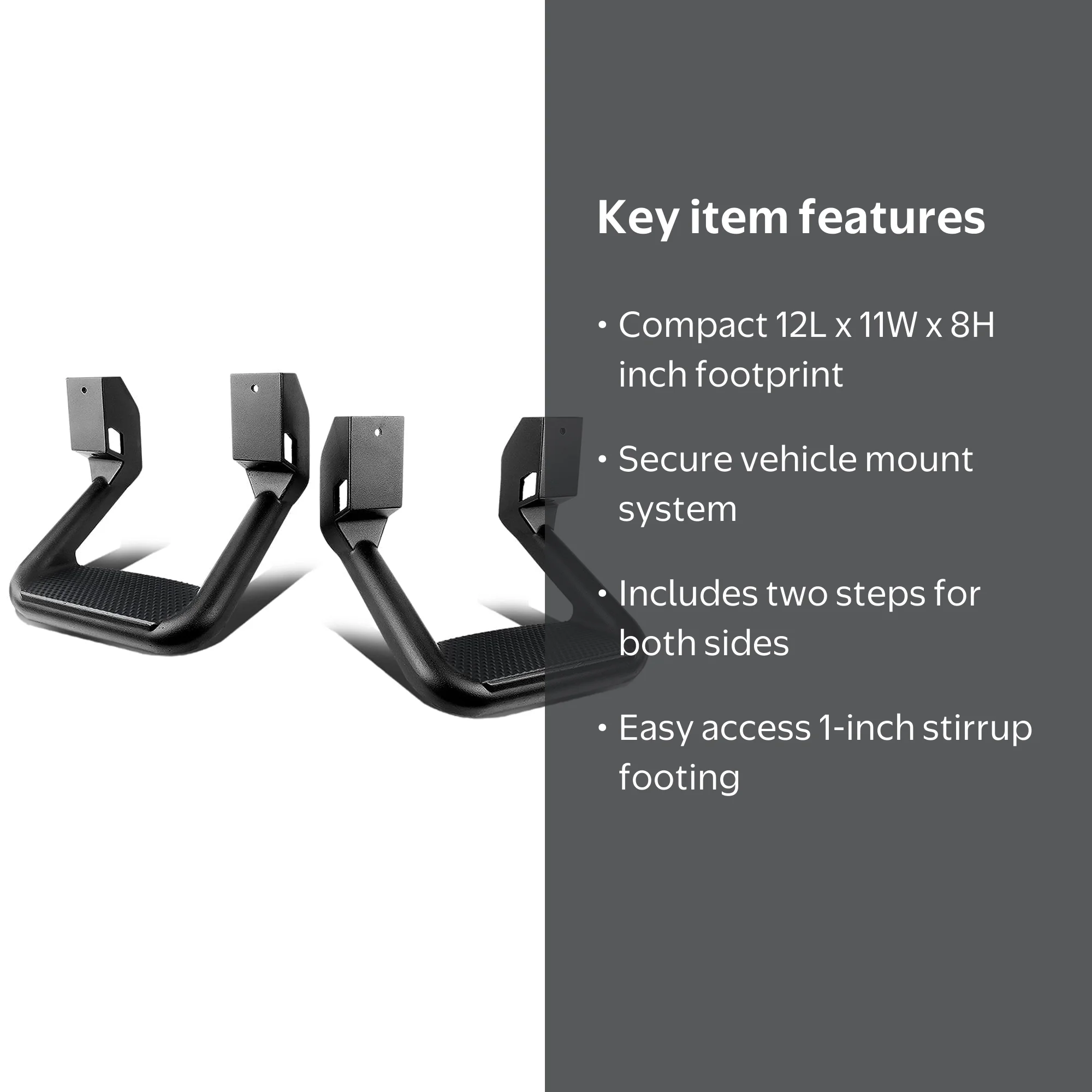 DNA Motoring Pair Black Die-Cast Aluminum Side Assist Truck Steps