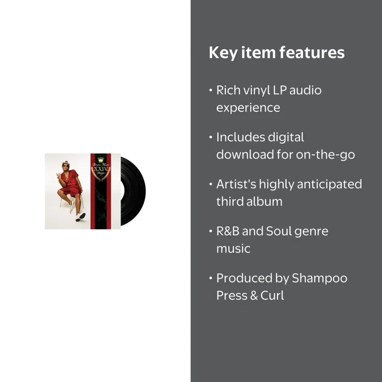 Atlantic, Vinyl LP, 24k Magic, Music & Performance - Walmart.com