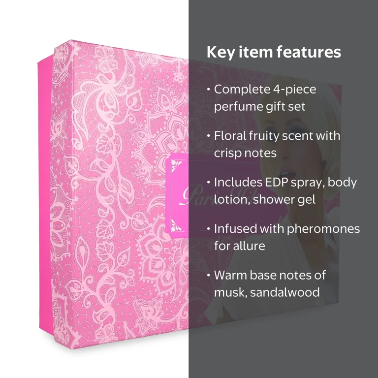 Paris Hilton Perfume Gift Set for Women, 4 Pieces, Floral Fruity