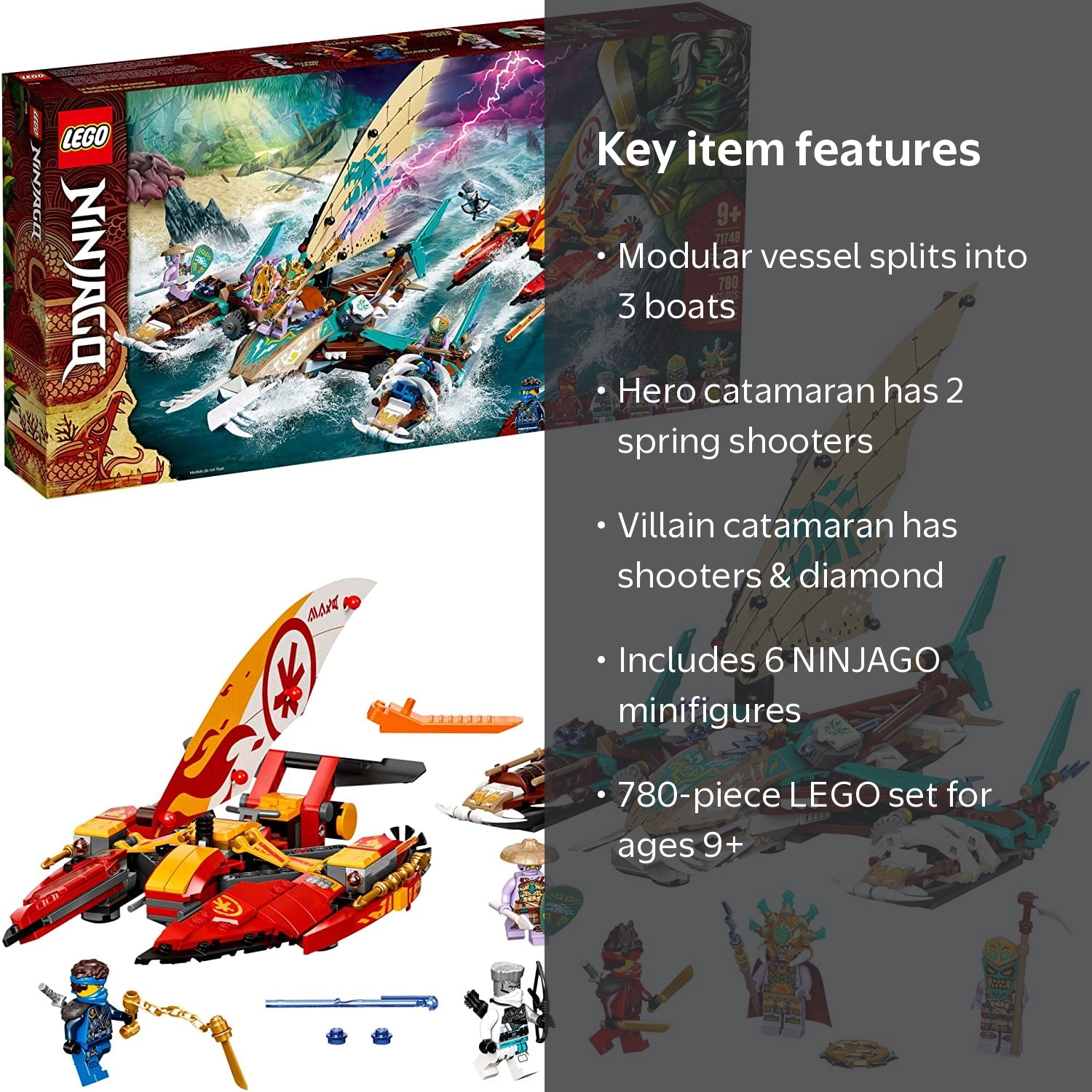 LEGO, NINJAGO Catamaran Sea Battle, 71748, 780 Pieces - Walmart.com