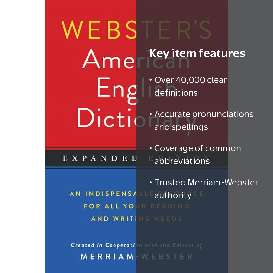 Merriam-Webster, Dictionary, Expanded Edition, Paperback, 512
