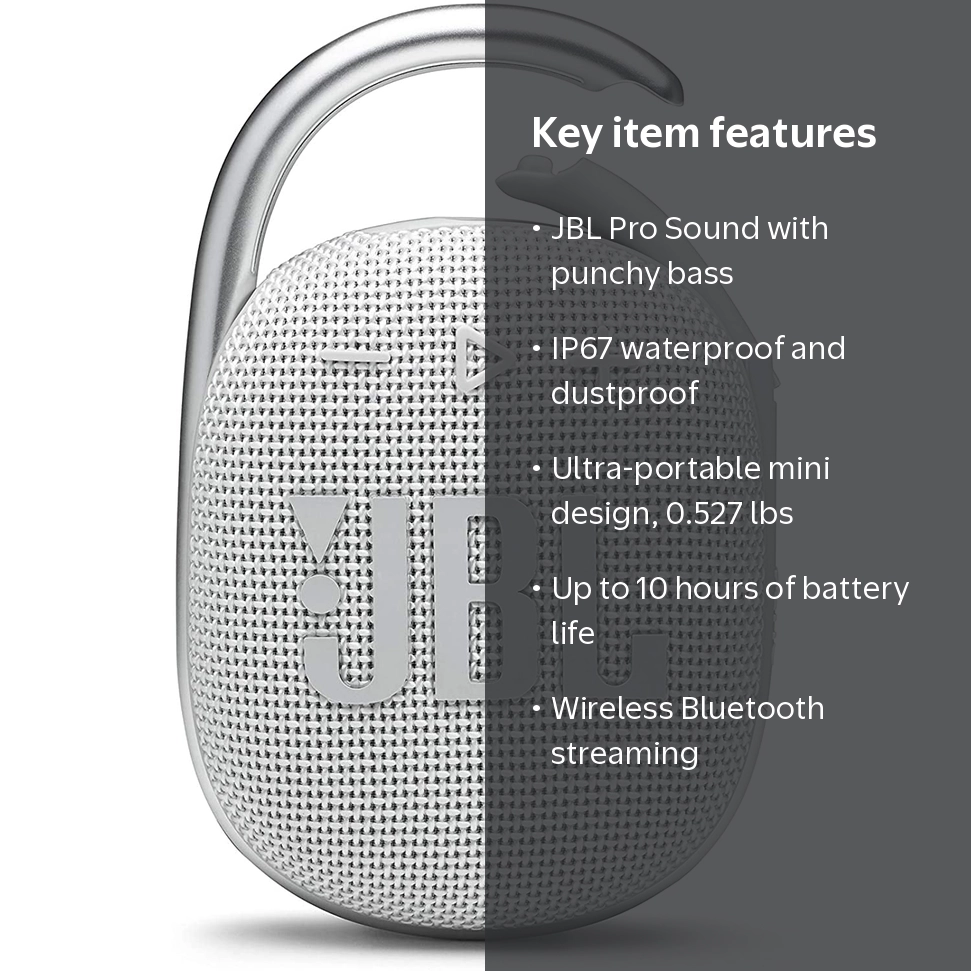 JBL Portable Waterproof Mini Bluetooth Speaker with IP67 Dustproof