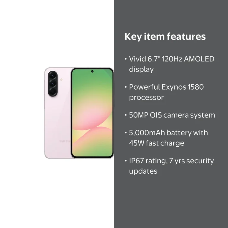 SAMSUNG Galaxy A56 5G Ai (128GB + 8GB) Awesome Pink - Walmart.com