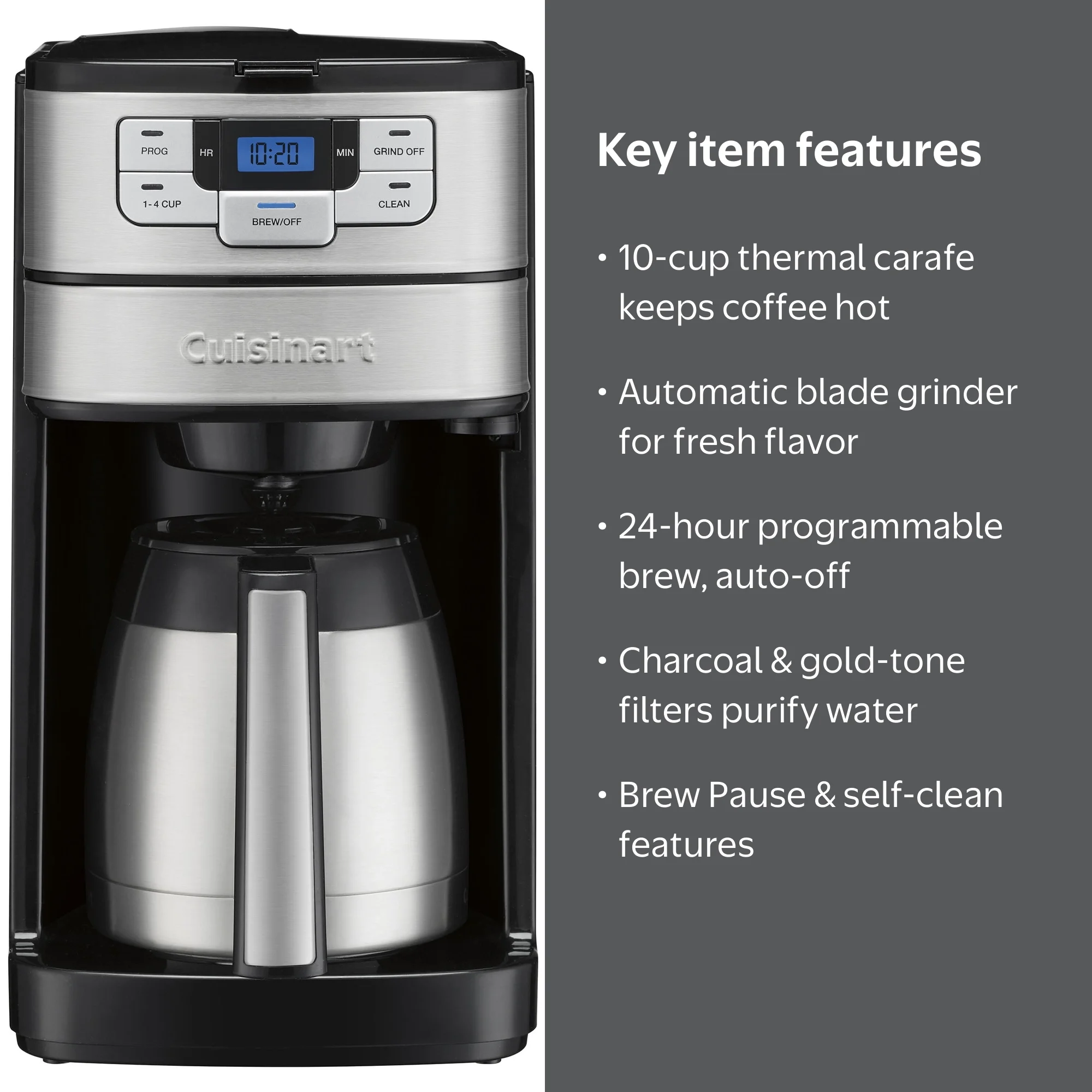 Cuisinart 10 Cup Automatic Grind & Brew Thermal Coffeemaker with