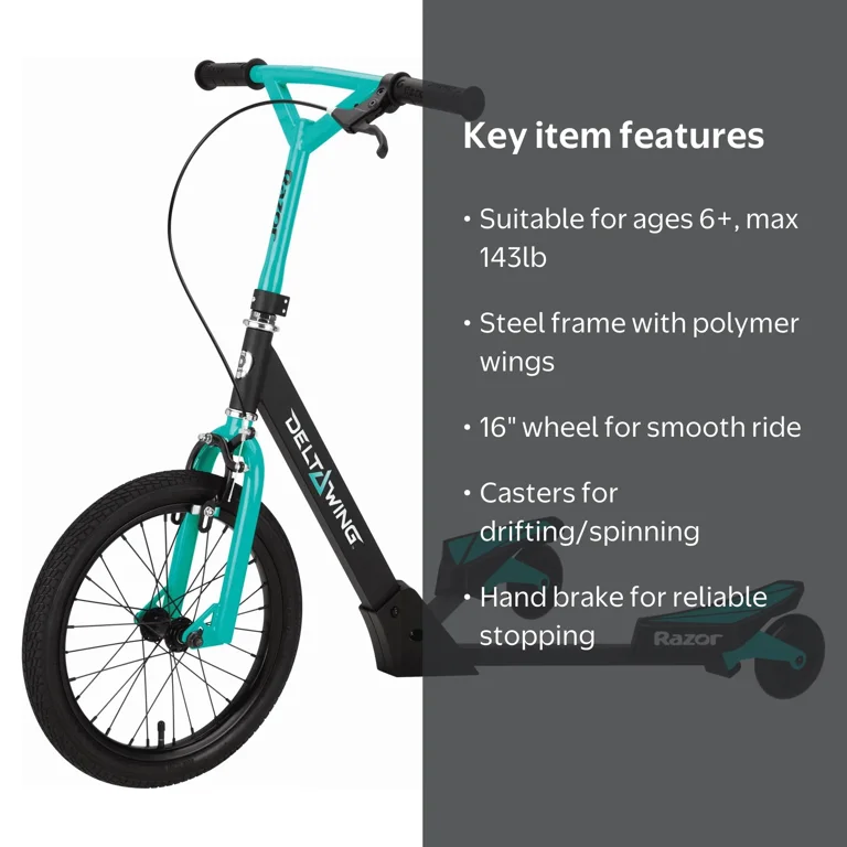 Razor Delta Wing Scooter, 3-Wheel, Drift and Spin Action, Ages 6+
