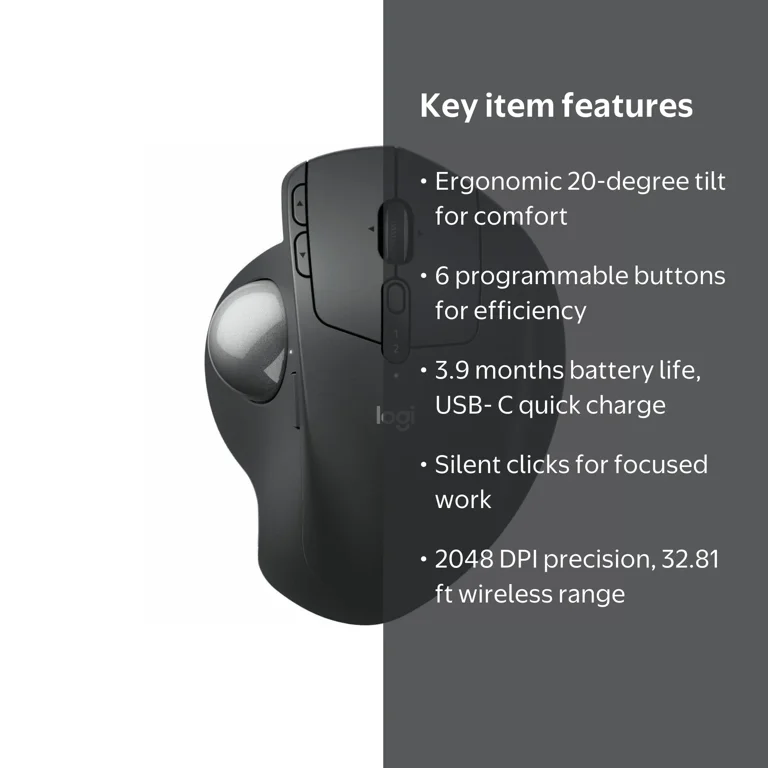 Logitech MX Ergo S Trackball - Walmart.com