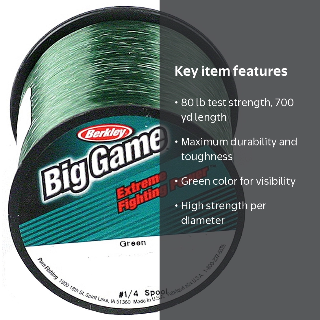 Berkley Trilene® Big Game™ Monofilament Fishing Line, Green, 80 lb