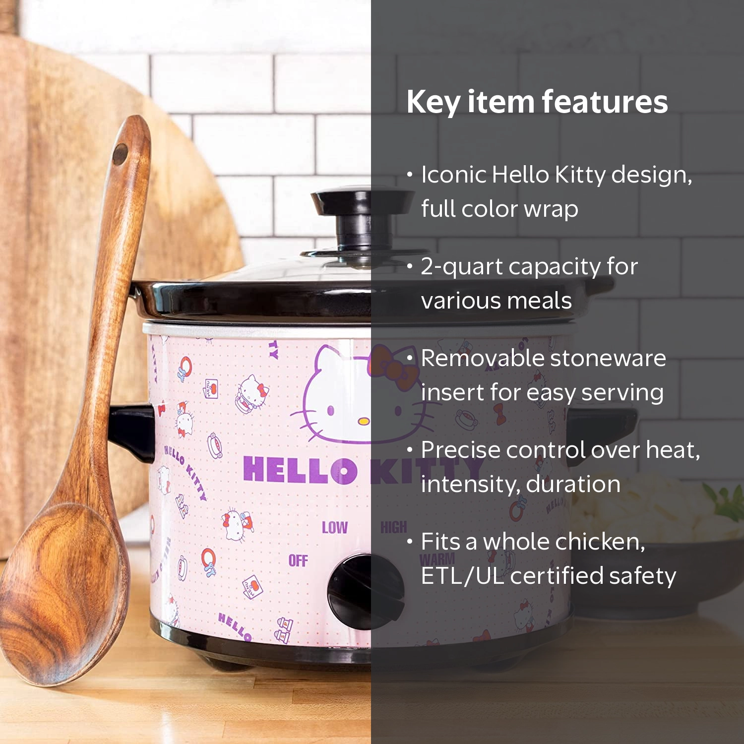 Uncanny Brands Super Cute Hello Kitty 2 QT Slow Cooker with