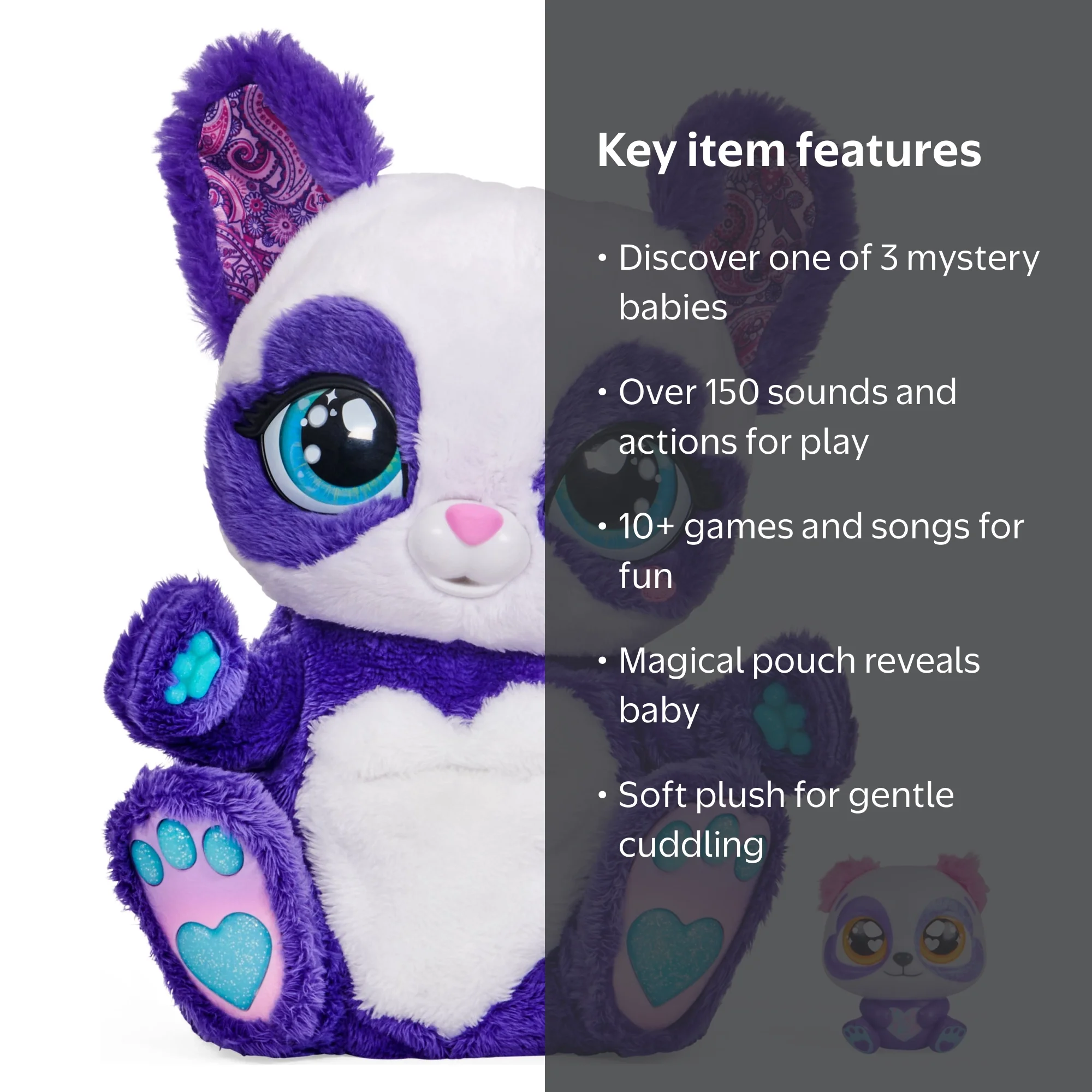 Peek A Roo, Interactive Panda-Roo Plush Toy with Mystery Baby