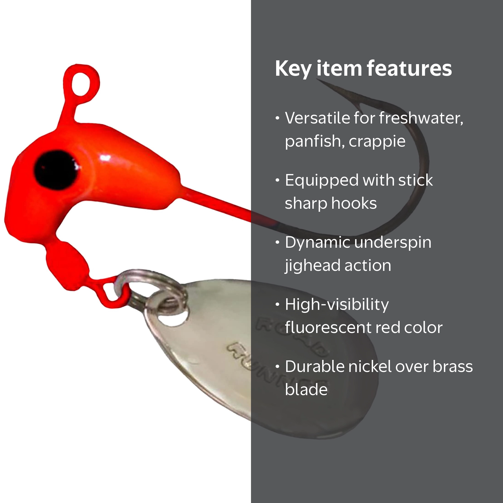 Blakemore Road Runner, 1/8-ounce, Fluorescent Red Bait,Underspin