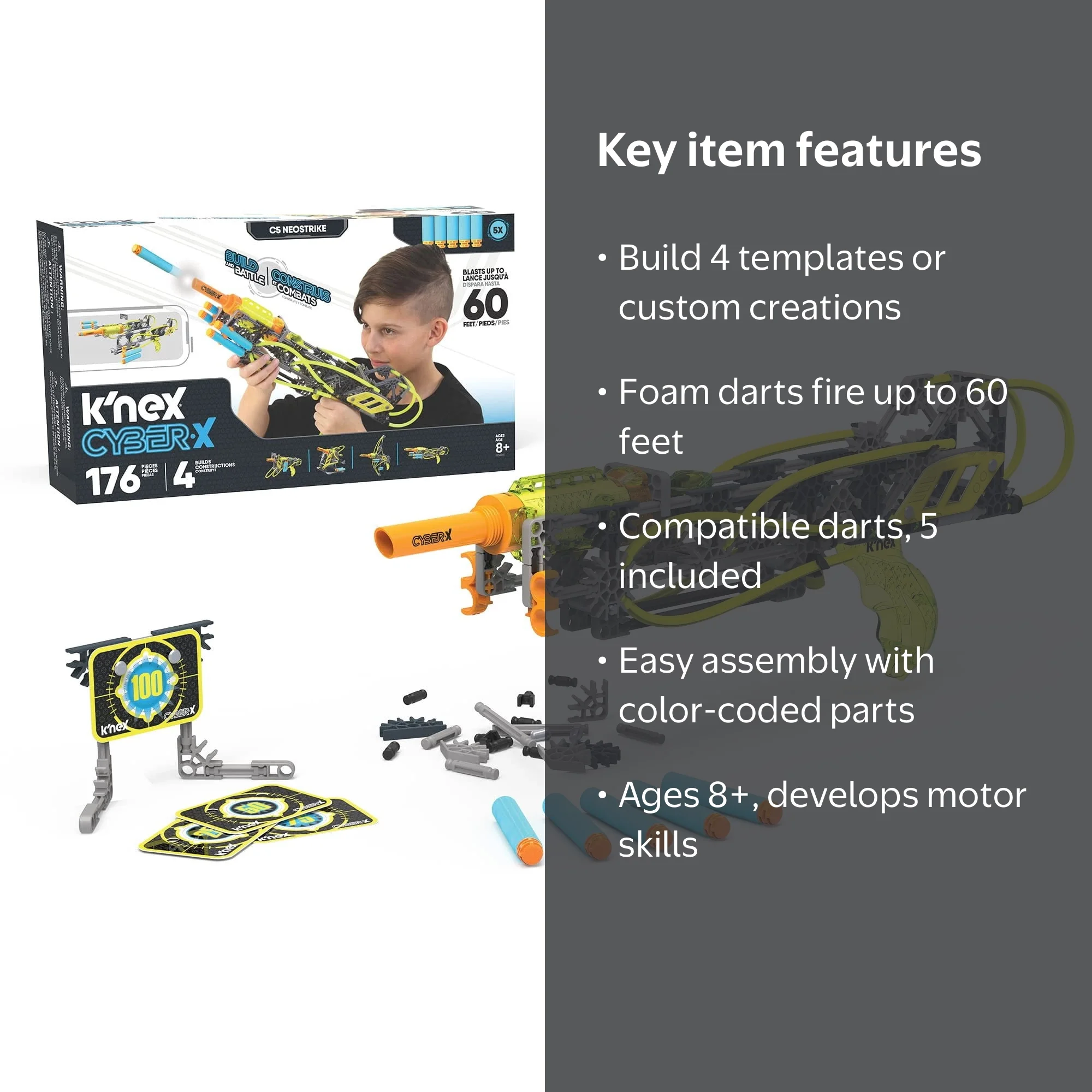 K'NEX Cyber-X C5 Neostrike - Blasts up to 60 ft - 176 Pieces, 4