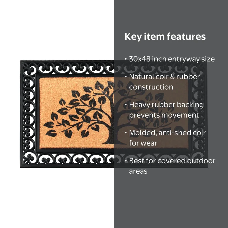 A1HC Rubber and Coir Tree of Life Classic Paisley Border Double