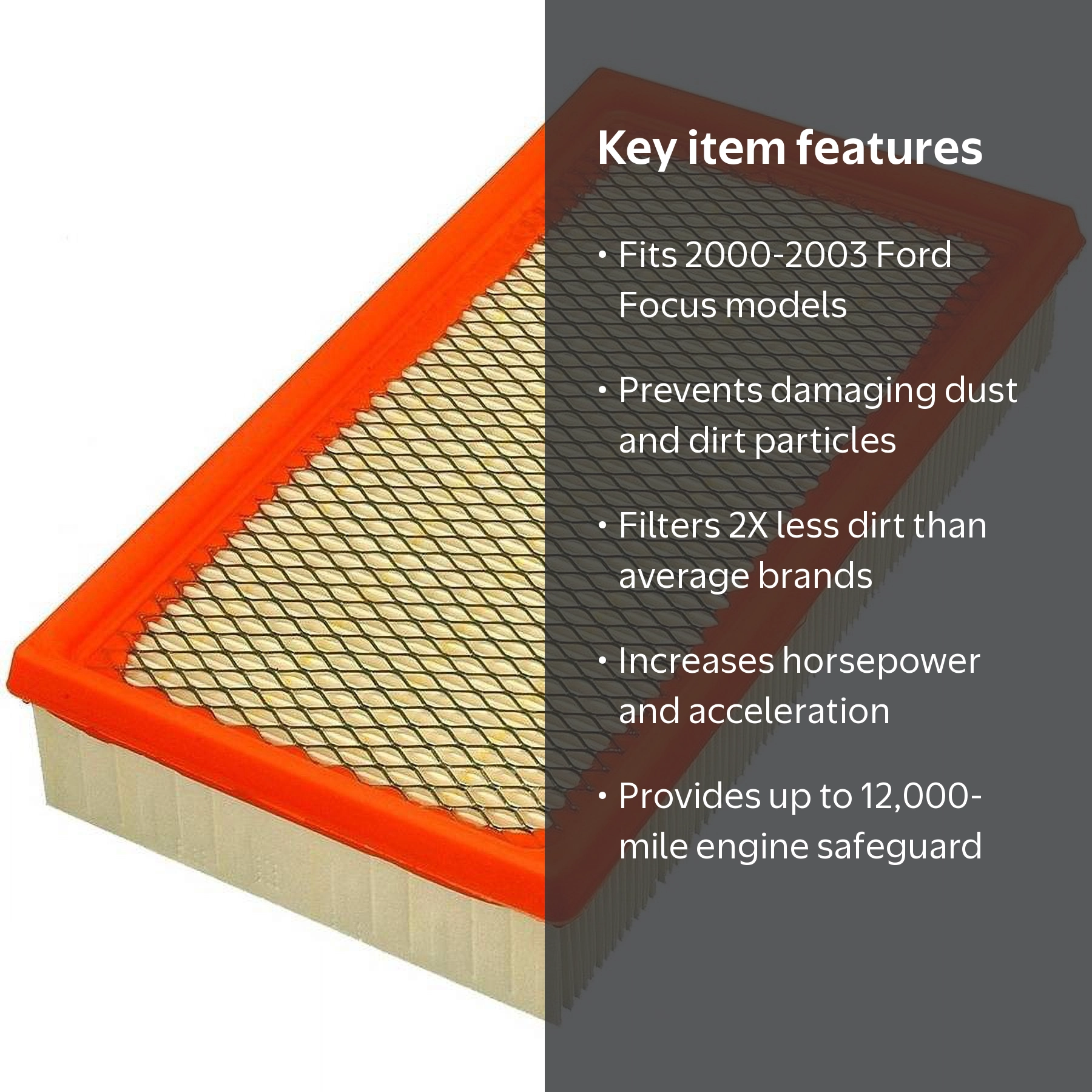 FRAM Extra Guard Air Filter, CA8969 Fits select: 2000-2002 FORD