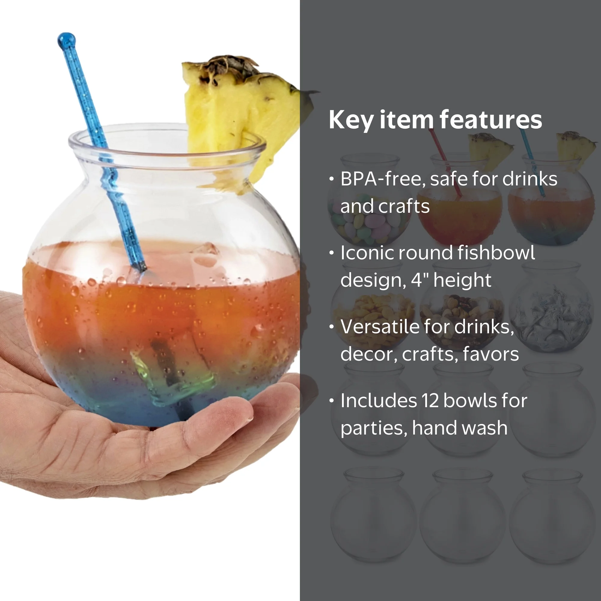 12 oz clear disposable cups GO 12oz Rounded Bottom PET Arc Cup - Bulk - 1000/Case