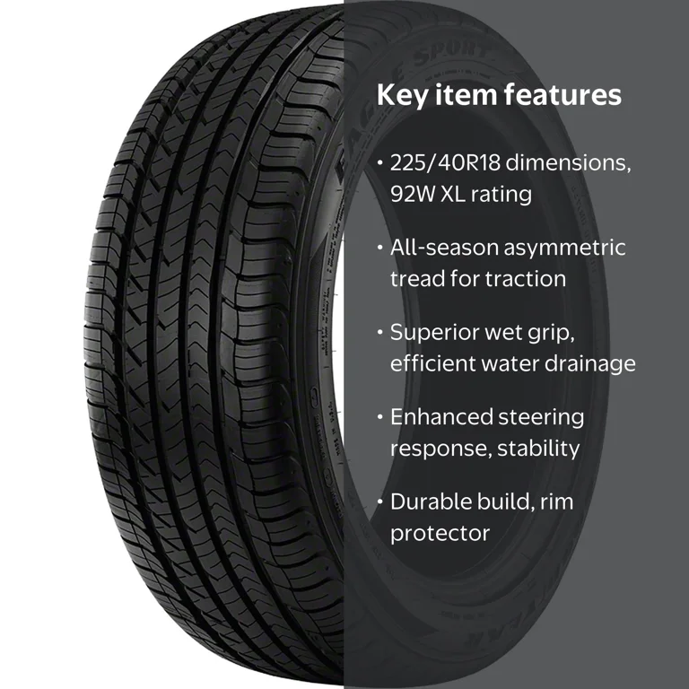 Goodyear, Eagle Sport All-Season Tire, 225/40R18, Black - Walmart.com