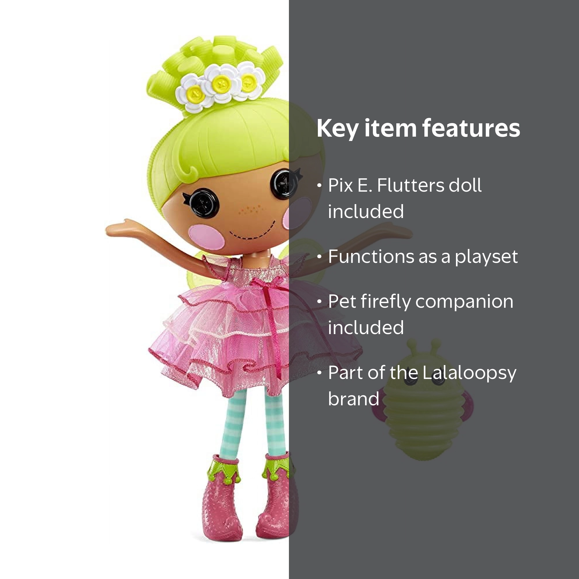 Lalaloopsy Pix E. Flutters Doll Playset with Pet Firefly - Walmart.com