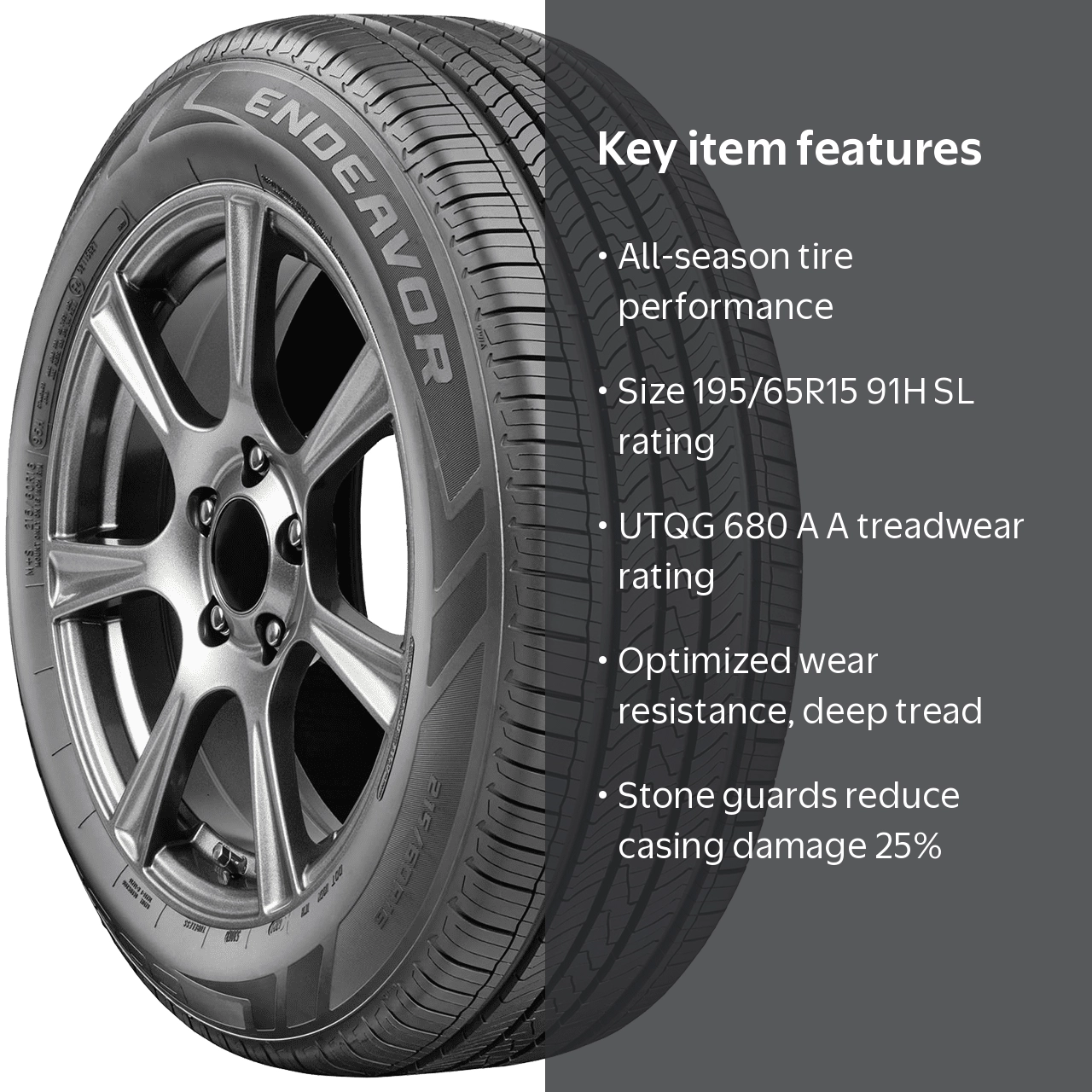 New Tire 195/65R15 Cooper ENDEAVOR 91H SL 680 A A All Season