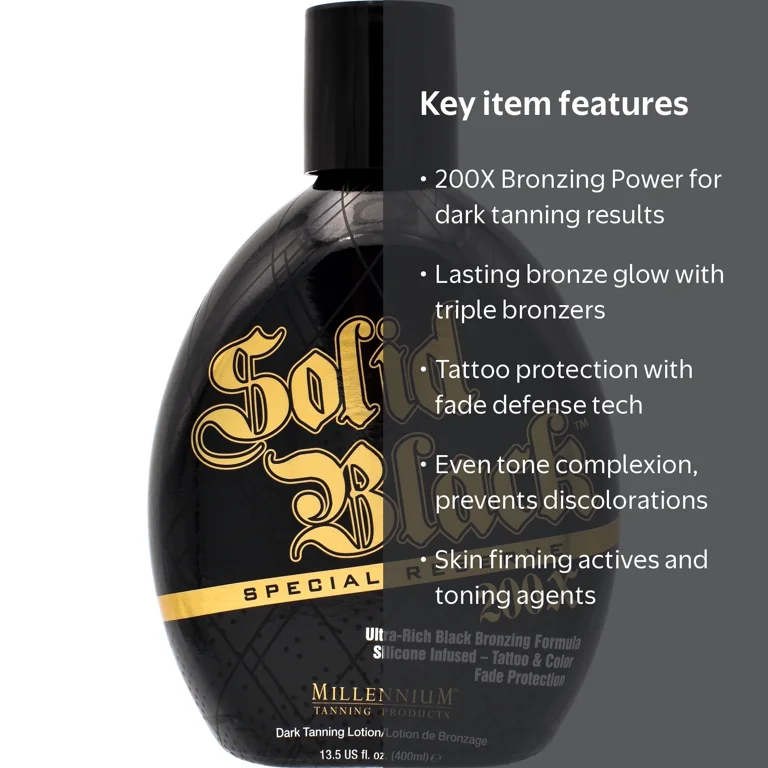 Millennium Tanning Solid Black Special Reserve 200X Lotion 13.5 oz