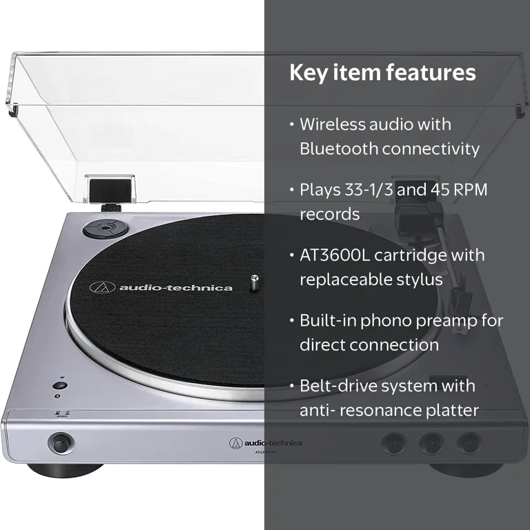 Audio-Technica Wireless Record Player Turntable, AT-LP60XBT
