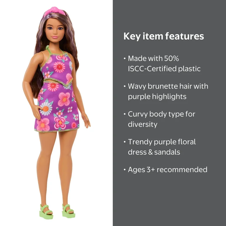 Barbie, Fashionistas Doll, #244, Floral Halter Dress - Walmart.com