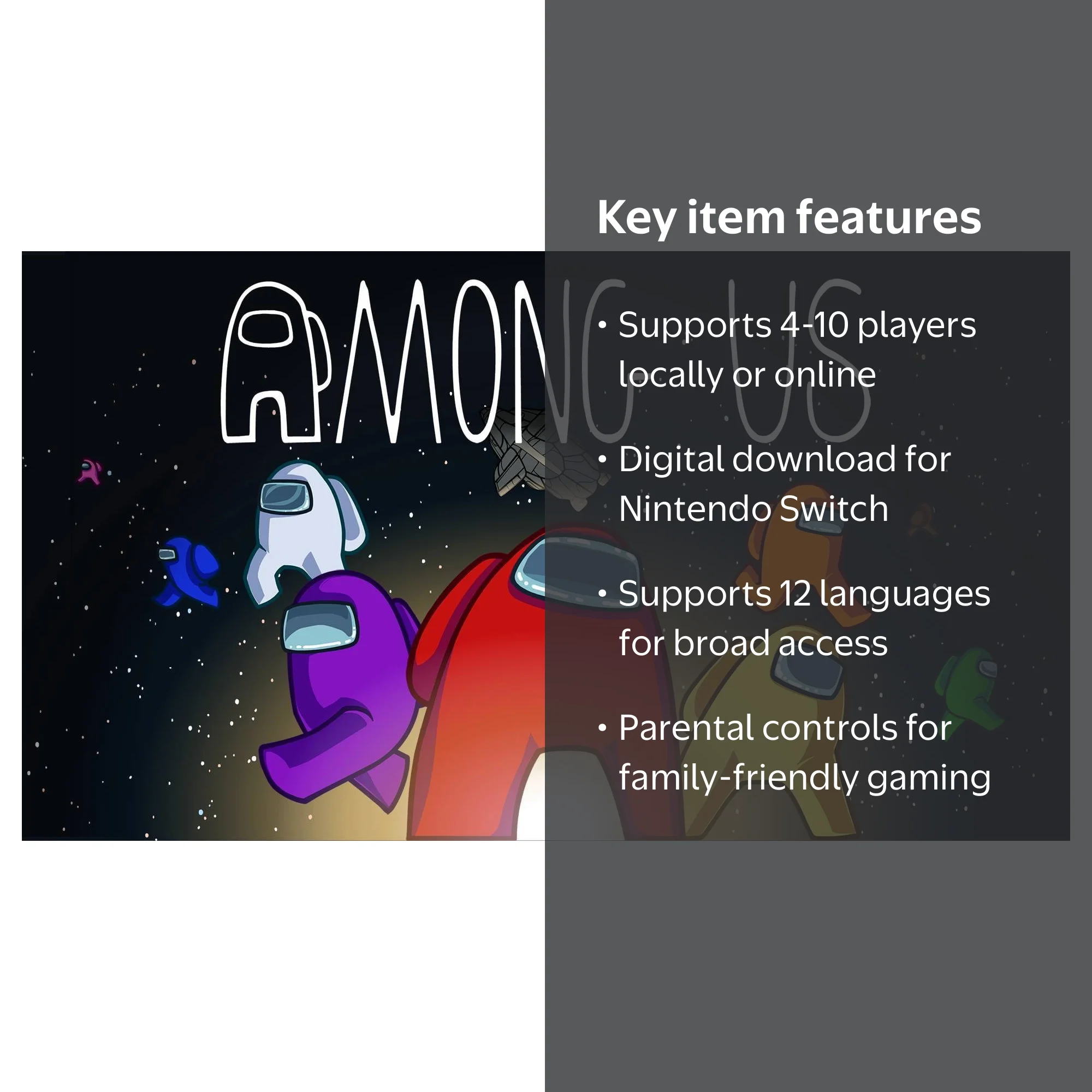 Nintendo Among Us Digital Download for Nintendo Switch multiplayer