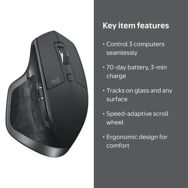 Logitech MX Master 2S Optical USB Wireless Ergonomic Mouse