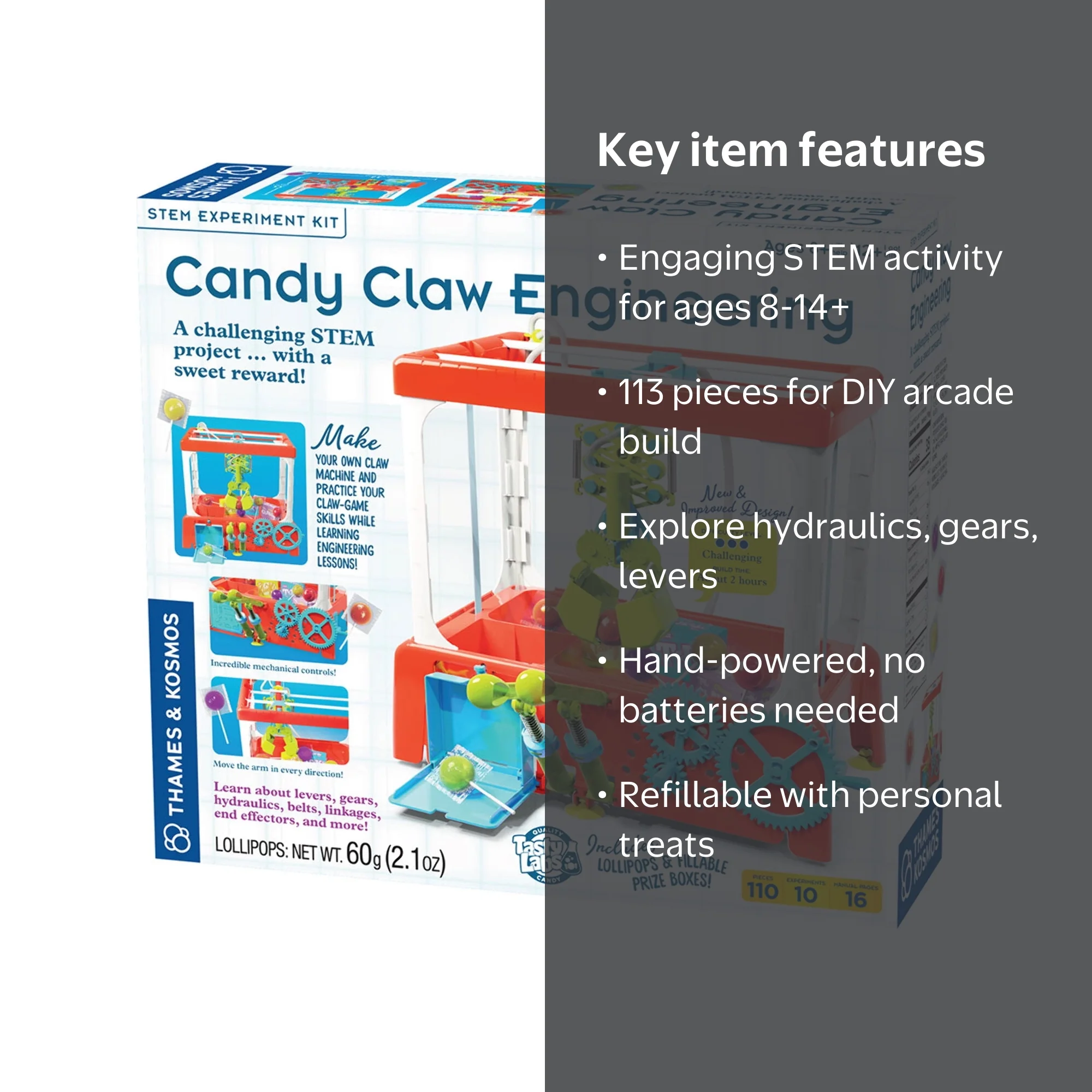 Thames & Kosmos, Candy Claw Machine, 550103, Arcade Game Maker Lab