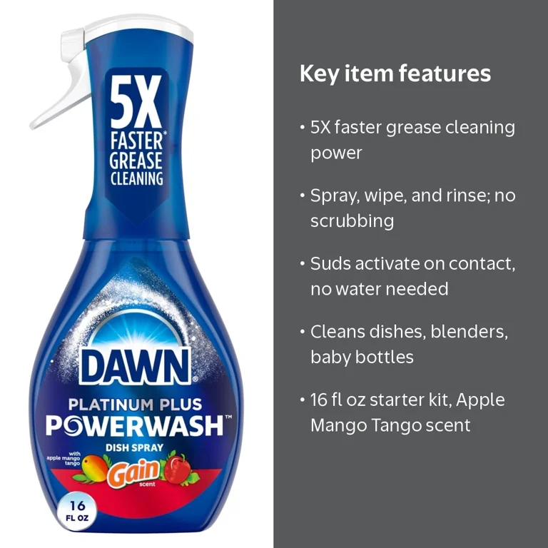 Dawn Powerwash Gain Apple Mango Tango Dish Spray, Liquid Dish Soap