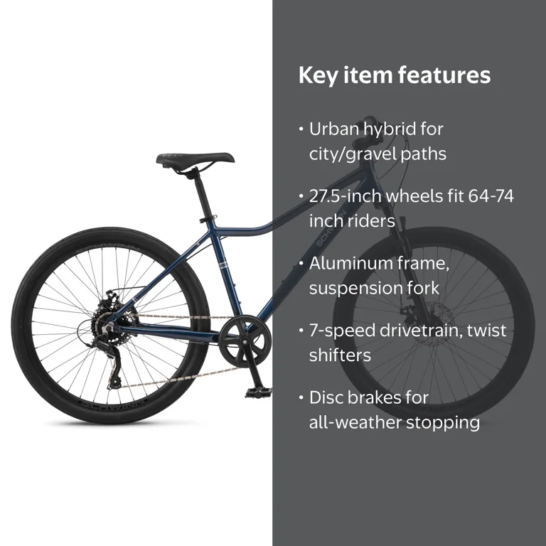 Schwinn Junction Hybrid Bike, 27.5-in. Wheels, 7 Speed Adult