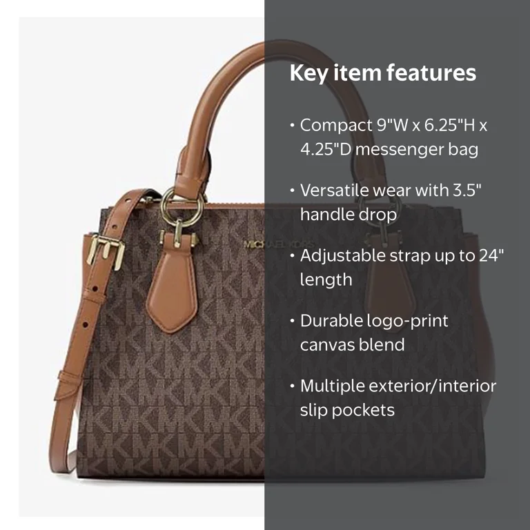 Michael Kors Women's Marilyn Small Signature Logo Messenger Bag