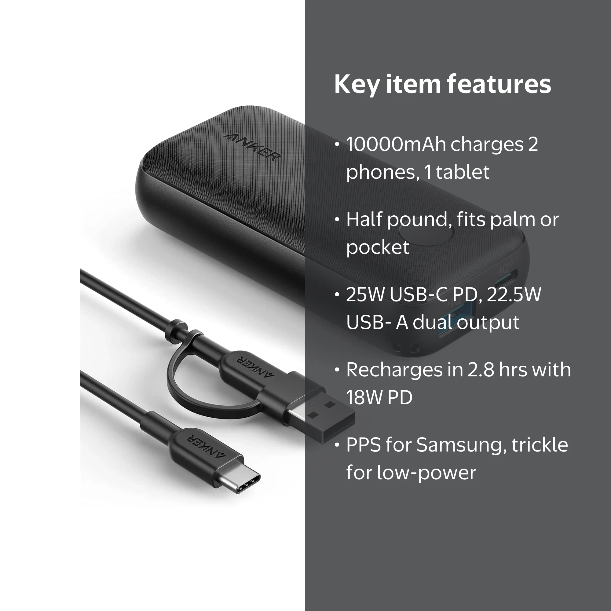 Anker PowerCore 10000 Redux Power Bank Portable Charger with USB-C