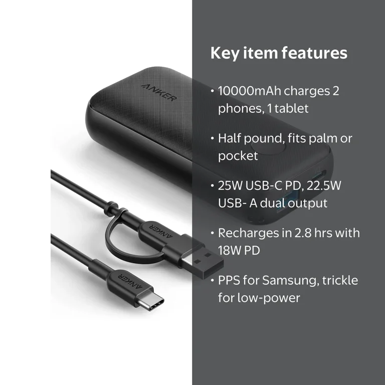 Anker PowerCore 10000 Redux Power Bank Portable Charger with USB-C